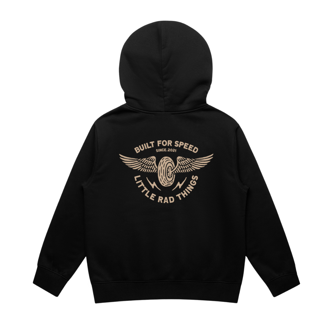 THE WINGED MECHANIC HOODIE - RECYCLED BLACK - LITTLE RAD THINGS