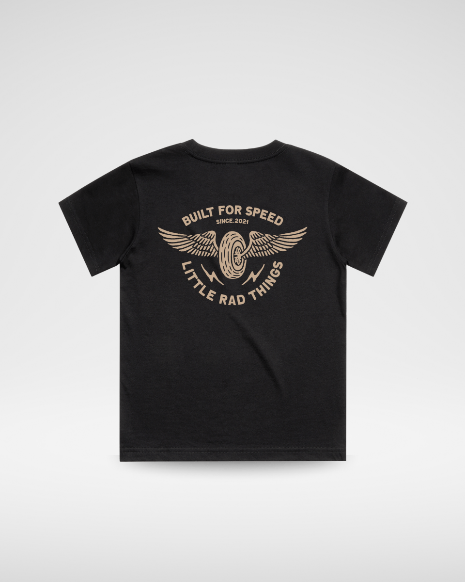 THE WINGED MECHANIC TEE - BLACK - LITTLE RAD THINGS