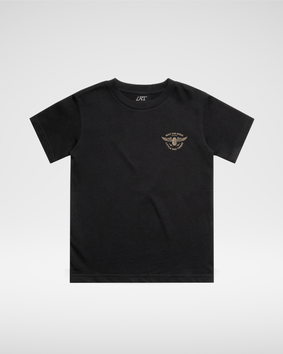 THE WINGED MECHANIC TEE - BLACK - LITTLE RAD THINGS