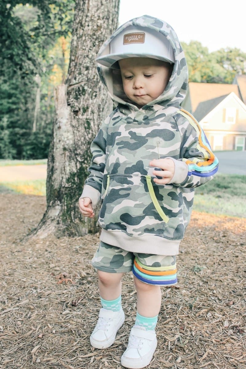 Camo Side Stripe Hoodie & Shorts Set - LITTLE RAD THINGS