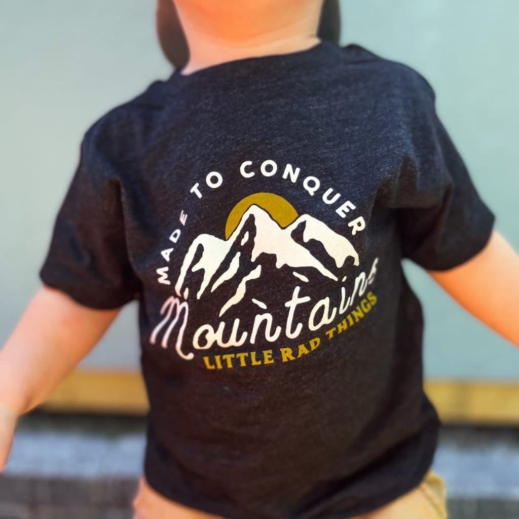 Charcoal Made To Conquer Mountains Tee - LITTLE RAD THINGS