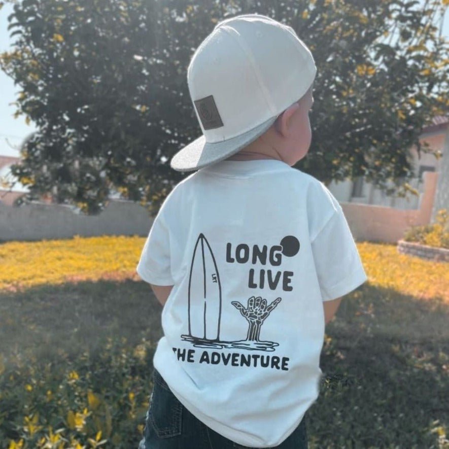 LONG LIVE THE ADVENTURE TEE - WHITE - LITTLE RAD THINGS