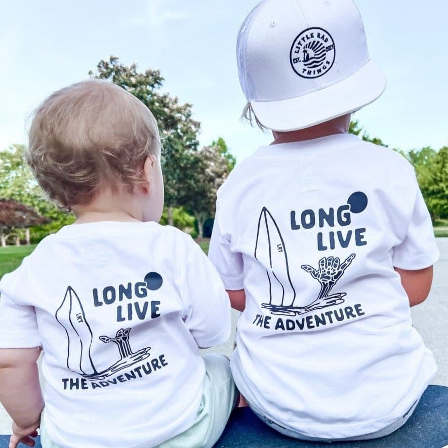 LONG LIVE THE ADVENTURE TEE - WHITE - LITTLE RAD THINGS