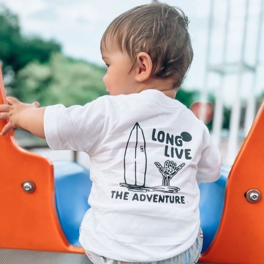 LONG LIVE THE ADVENTURE TEE - WHITE - LITTLE RAD THINGS