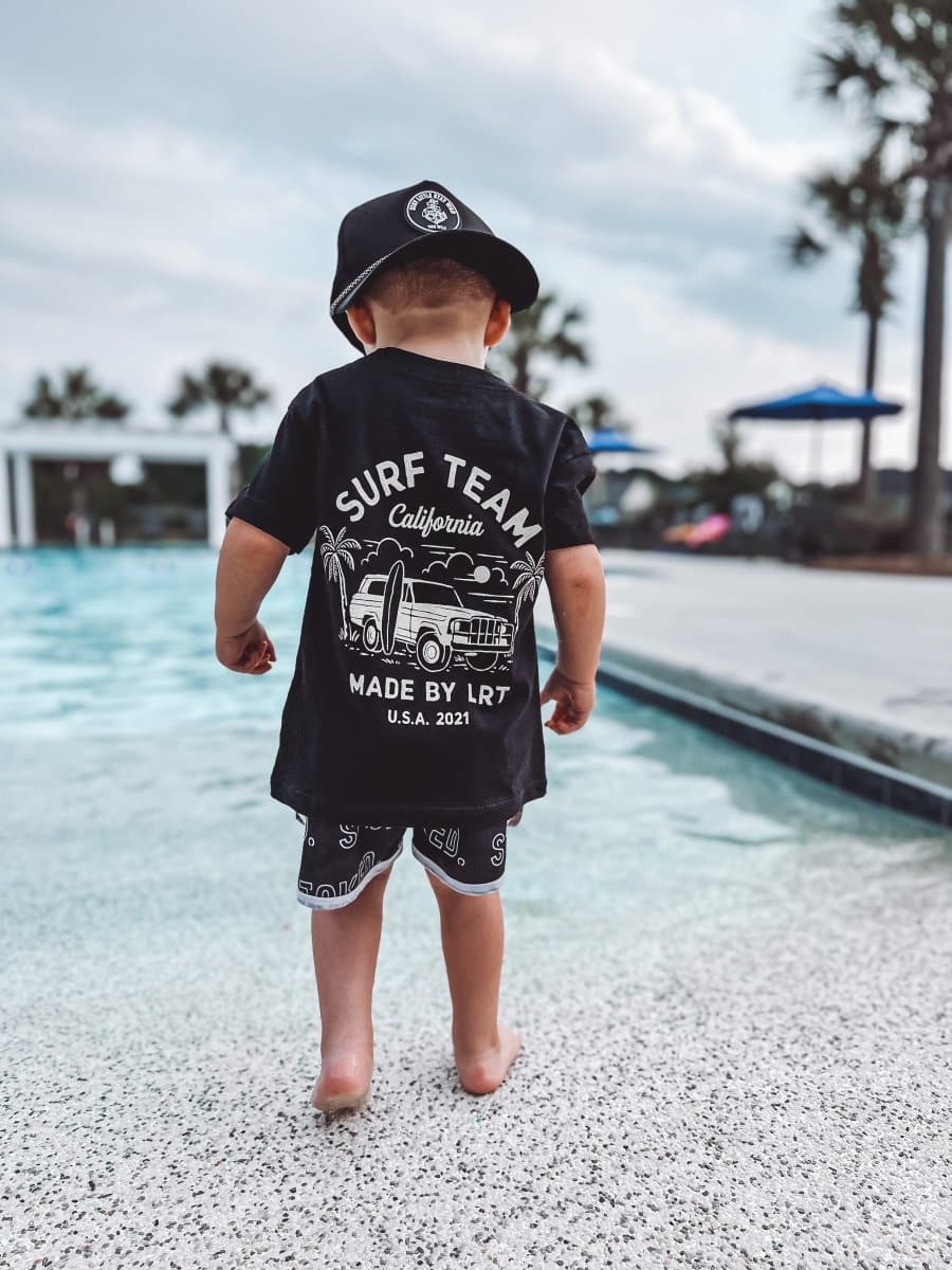 The Surf Team Tee LITTLE RAD THINGS, Free Shipping On Orders over $75. Sustainably Made. Proudly Family Owned and Operated.